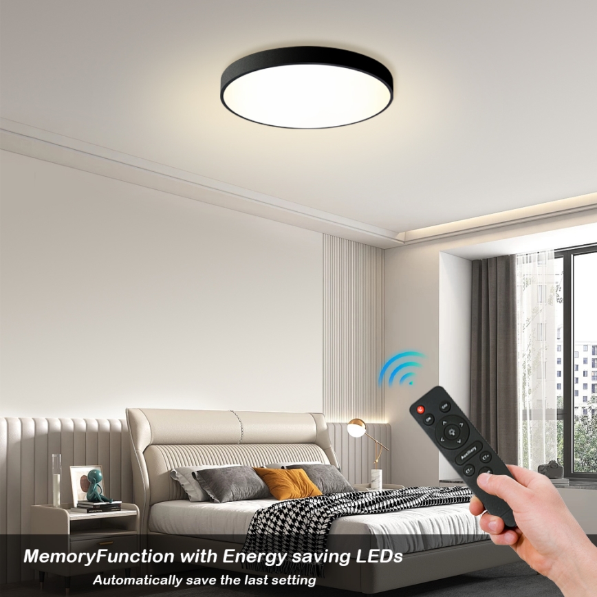 Brilagi - Ρυθμιζόμενο LED φωτιστικό οροφής POOL LED/60W/230V 3000-6000K Ø 60 cm μαύρο + τηλεχειριστήριο