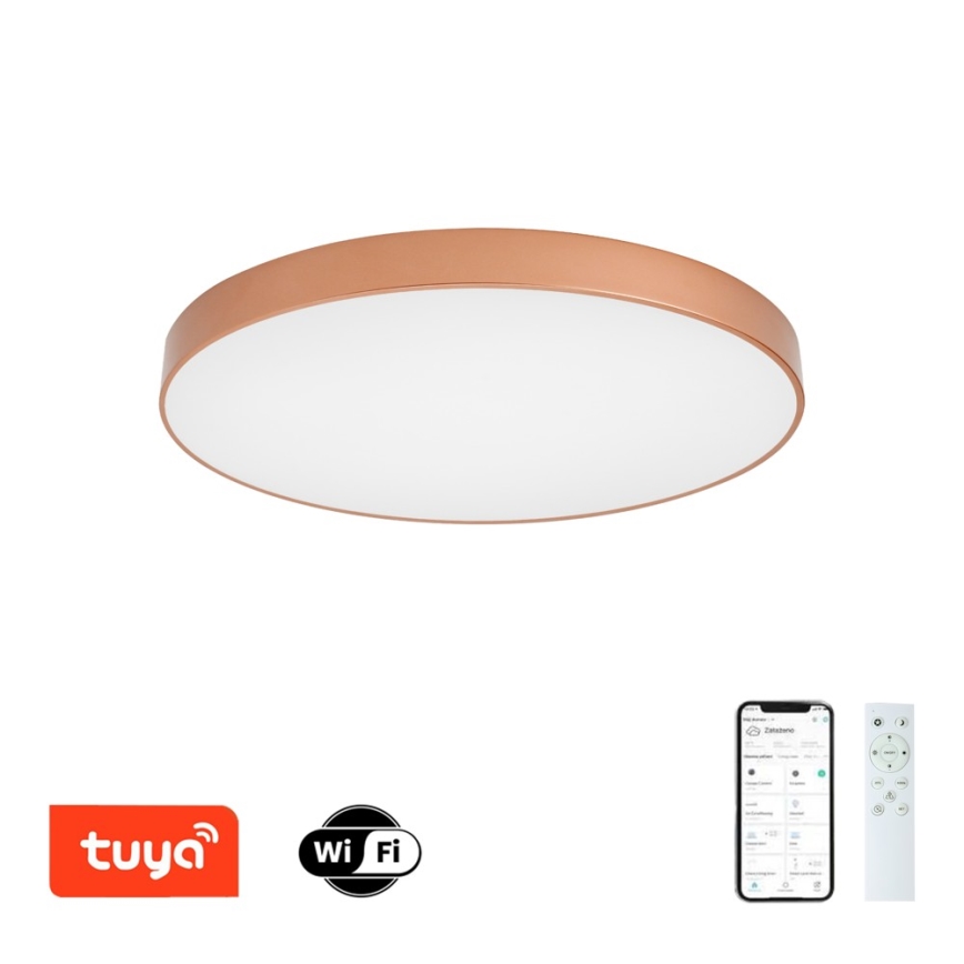 Brilagi - Ρυθμιζόμενο LED φωτιστικό οροφής POOL SMART LED/100W/230V 3000-6000K διάμ. 80 cm Wi-Fi Tuya μπρονζέ + τηλεχειριστήριο