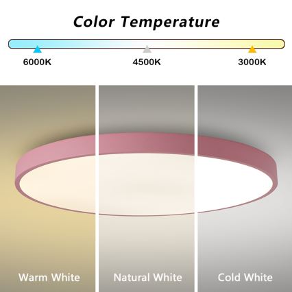 Brilagi - Ρυθμιζόμενο φωτιστικό LED POOL SMART LED/100W/230V, διάμετρος 80 cm, 3000-6000K, Wi-Fi Tuya + τηλεχειριστήριο, ροζ