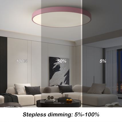 Brilagi - Ρυθμιζόμενο φωτιστικό LED POOL SMART LED/100W/230V, διάμετρος 80 cm, 3000-6000K, Wi-Fi Tuya + τηλεχειριστήριο, ροζ