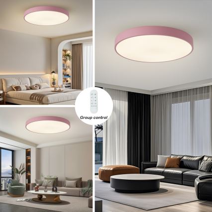 Brilagi - Ρυθμιζόμενο φωτιστικό LED POOL SMART LED/100W/230V, διάμετρος 80 cm, 3000-6000K, Wi-Fi Tuya + τηλεχειριστήριο, ροζ