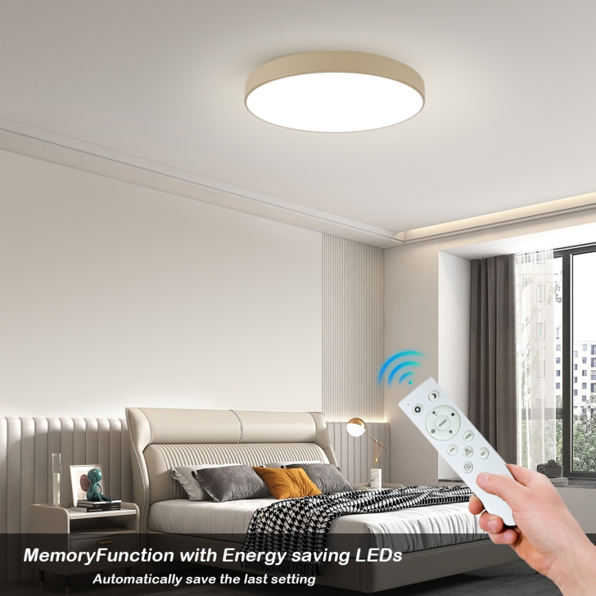 Brilagi - LED ρυθμιζόμενο φωτιστικό οροφής POOL SMART LED/100W/230V 3000-6000K 80 cm μπεζ Wi-Fi Tuya + τηλεχειριστήριο