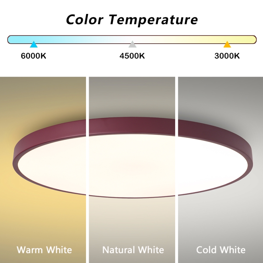 Brilagi - Ρυθμιζόμενο LED φωτιστικό POOL SMART LED/128 W/230 V, διάμ. 100 cm, Wi‑Fi Tuya + τηλεχειριστήριο, χρώμα μπουργουνδί