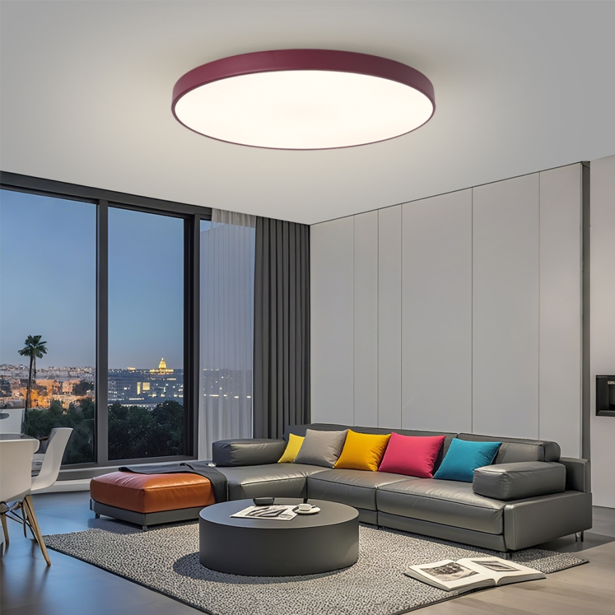 Brilagi - Ρυθμιζόμενο LED φωτιστικό POOL SMART LED/128 W/230 V, διάμ. 100 cm, Wi‑Fi Tuya + τηλεχειριστήριο, χρώμα μπουργουνδί