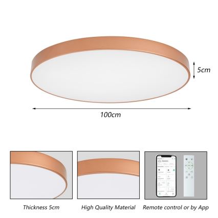BRILAGI - Ρυθμιζόμενο LED φωτιστικό οροφής POOL SMART LED/128W/230V 100 cm 3000-6000K Wi-Fi Tuya μπρονζέ + τηλεχειριστήριο