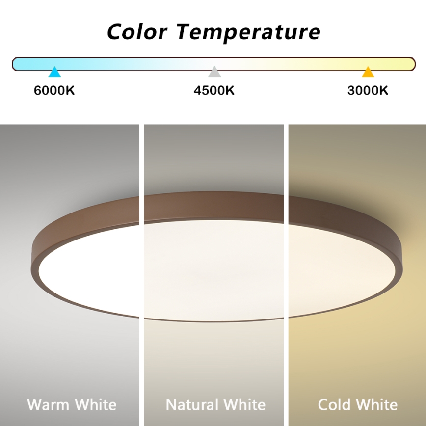 Brilagi - Ρυθμιζόμενο LED φωτιστικό POOL SMART LED/128W/230V Ø 100 cm 3000-6000K Wi-Fi Tuya + τηλεχειριστήριο καφέ