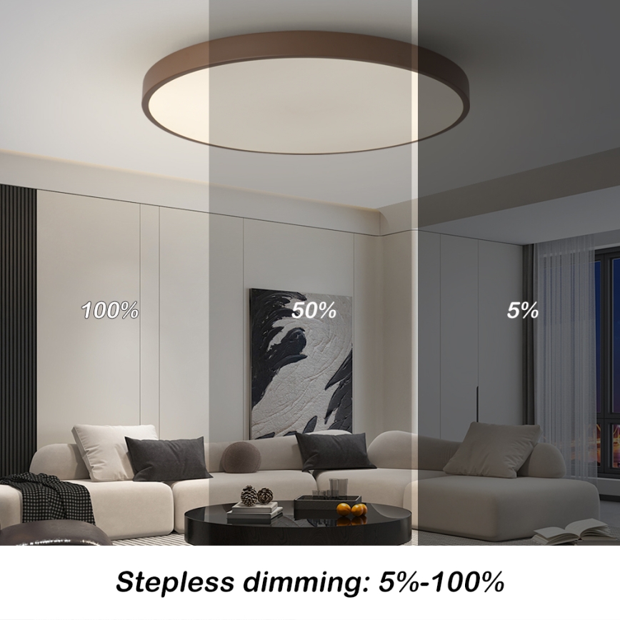 Brilagi - Ρυθμιζόμενο LED φωτιστικό POOL SMART LED/128W/230V Ø 100 cm 3000-6000K Wi-Fi Tuya + τηλεχειριστήριο καφέ