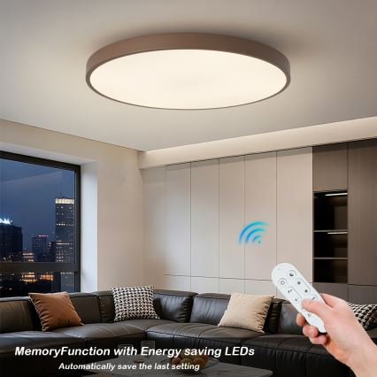 Brilagi - Ρυθμιζόμενο LED φωτιστικό POOL SMART LED/128W/230V Ø 100 cm 3000-6000K Wi-Fi Tuya + τηλεχειριστήριο καφέ