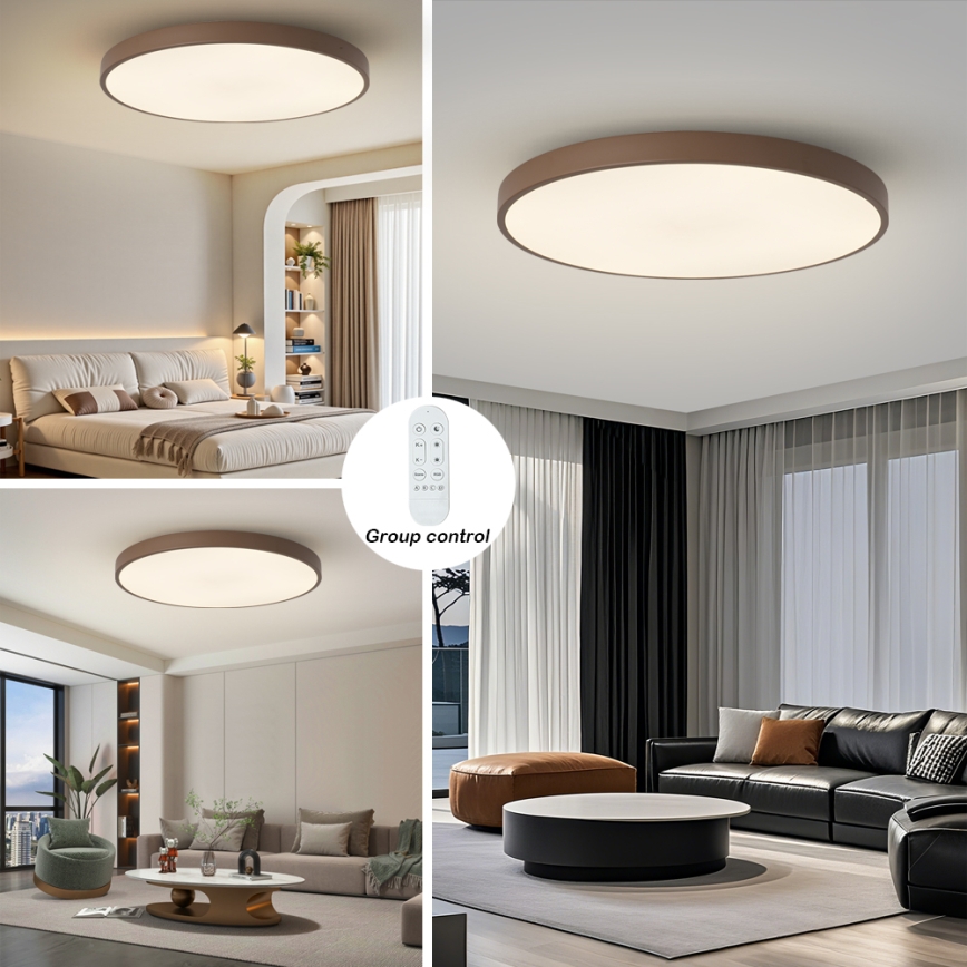 Brilagi - Ρυθμιζόμενο LED φωτιστικό POOL SMART LED/128W/230V Ø 100 cm 3000-6000K Wi-Fi Tuya + τηλεχειριστήριο καφέ