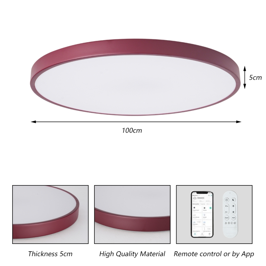 Brilagi - Ρυθμιζόμενο φωτιστικό LED POOL SMART LED/128W/230V Ø 100 cm 3000-6000K Wi-Fi Tuya + τηλεχειριστήριο μπορντό
