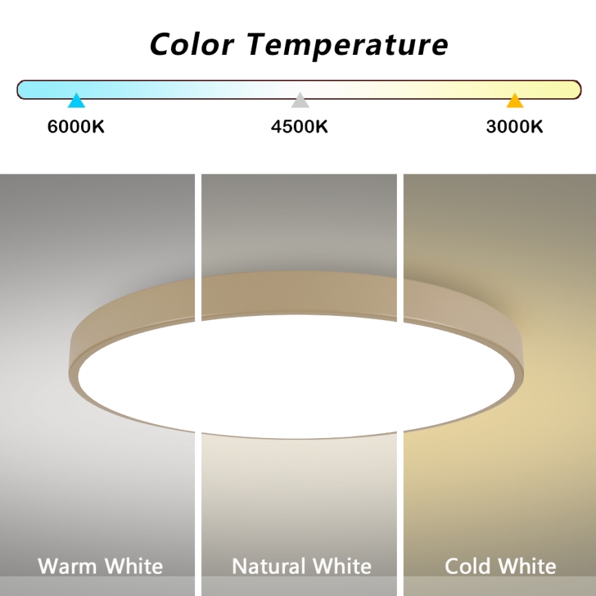 Brilagi - Ρυθμιζόμενο φωτιστικό οροφής LED POOL SMART LED/128W/230V 3000-6000K 100 cm μπεζ Wi-Fi Tuya + τηλεχειριστήριο