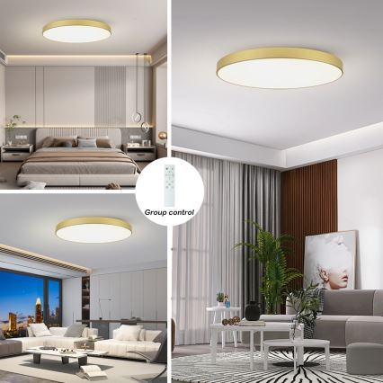 Brilagi - Ρυθμιζόμενο φωτιστικό οροφής LED POOL SMART LED/180W/230V 3000-6000K 120 cm χρυσό Wi-Fi Tuya + τηλεχειριστήριο