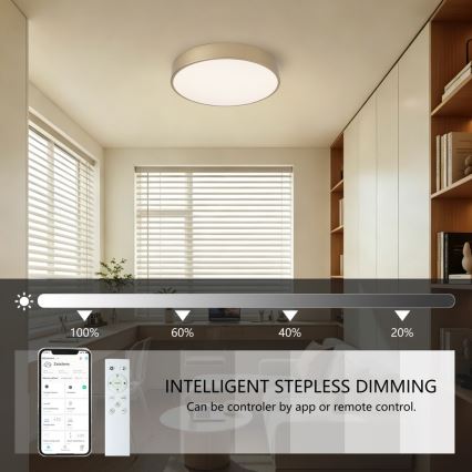 Brilagi - Ρυθμιζόμενο φωτιστικό οροφής LED POOL SMART LED/48W/230V 3000-6000K Ø 40 cm Wi-Fi Tuya χρυσό + τηλεχειριστήριο