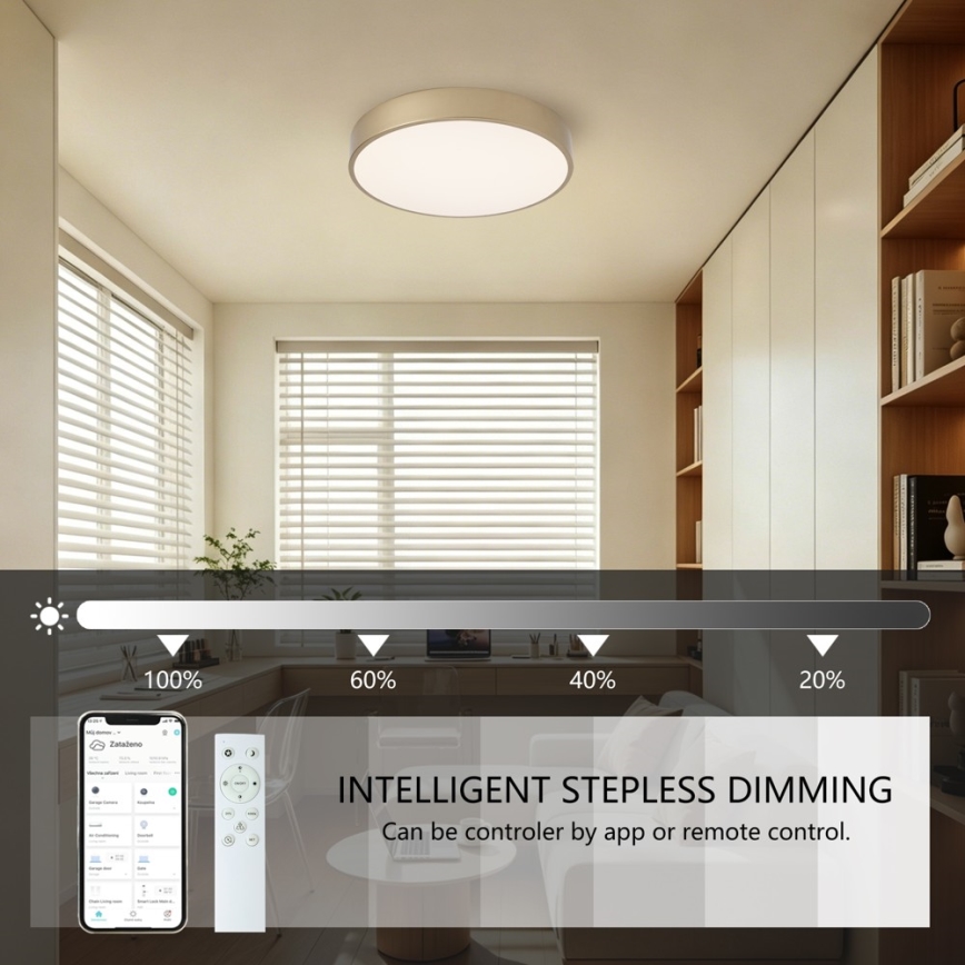 Brilagi - Ρυθμιζόμενο φωτιστικό οροφής LED POOL SMART LED/48W/230V 3000-6000K Ø 40 cm Wi-Fi Tuya χρυσό + τηλεχειριστήριο