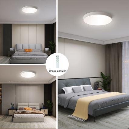 Brilagi - Ρυθμιζόμενο LED φωτιστικό οροφής POOL SMART LED/48W/230V 40 cm 3000-6000K Wi-Fi Tuya + τηλεχειριστήριο λευκό
