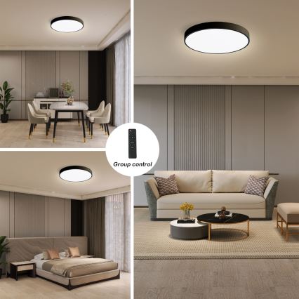 Brilagi - Ρυθμιζόμενο LED οροφής φωτιστικό POOL SMART LED/48W/230V 40 εκ. 3000-6000K Wi-Fi Tuya + τηλεχειριστήριο μαύρο