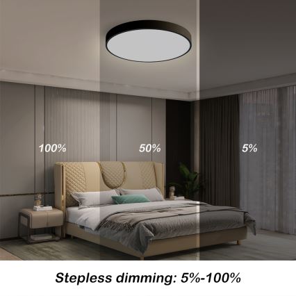 Brilagi - Ρυθμιζόμενο LED οροφής φωτιστικό POOL SMART LED/48W/230V 40 εκ. 3000-6000K Wi-Fi Tuya + τηλεχειριστήριο μαύρο