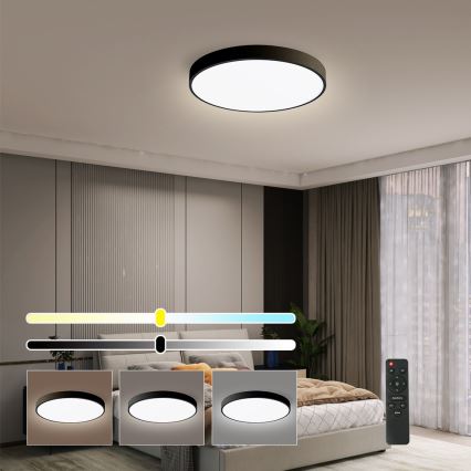 Brilagi - Ρυθμιζόμενο LED οροφής φωτιστικό POOL SMART LED/48W/230V 40 εκ. 3000-6000K Wi-Fi Tuya + τηλεχειριστήριο μαύρο