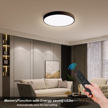 Brilagi - Ρυθμιζόμενο LED οροφής φωτιστικό POOL SMART LED/48W/230V 40 εκ. 3000-6000K Wi-Fi Tuya + τηλεχειριστήριο μαύρο