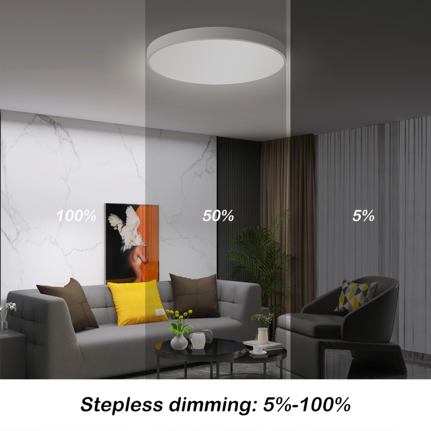 Brilagi - Ρυθμιζόμενο LED φωτιστικό οροφής POOL SMART LED/60W/230V 50 cm 3000-6000K Wi-Fi Tuya + τηλεχειριστήριο λευκό