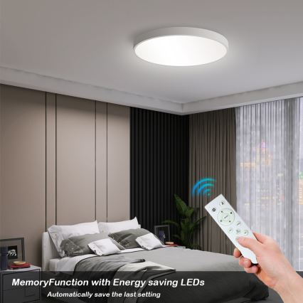 Brilagi - Ρυθμιζόμενο LED φωτιστικό οροφής POOL SMART LED/60W/230V 50 cm 3000-6000K Wi-Fi Tuya + τηλεχειριστήριο λευκό