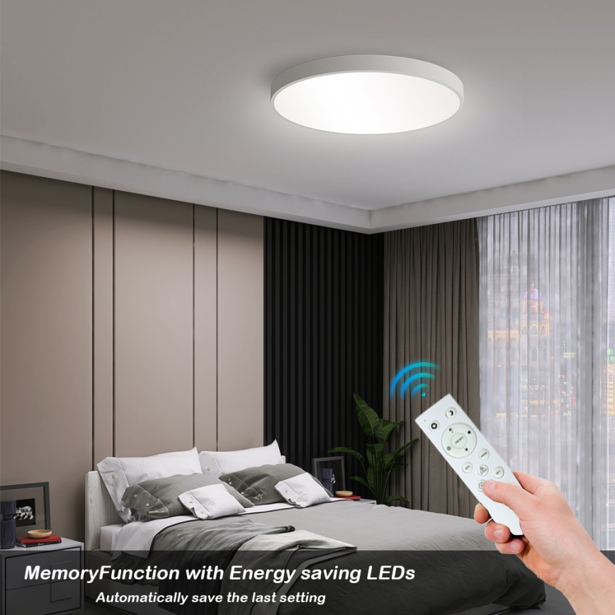 Brilagi - Ρυθμιζόμενο LED φωτιστικό οροφής POOL SMART LED/60W/230V 50 cm 3000-6000K Wi-Fi Tuya + τηλεχειριστήριο λευκό