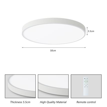Brilagi - LED Ρυθμιζόμενο Φωτιστικό Οροφής POOL SMART LED/60W/230V 3000-6000K 50 εκ. + τηλεχειριστήριο λευκό