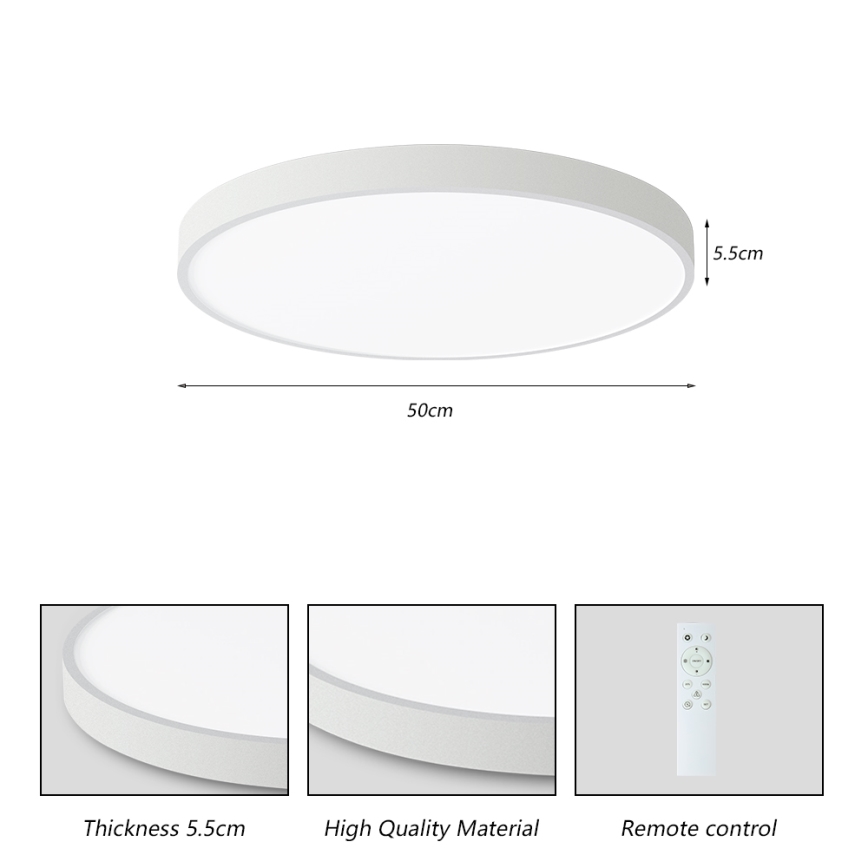 Brilagi - LED Ρυθμιζόμενο Φωτιστικό Οροφής POOL SMART LED/60W/230V 3000-6000K 50 εκ. + τηλεχειριστήριο λευκό