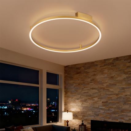 Brilagi - Ρυθμιζόμενο LED φωτιστικό οροφής PORTOFINO LED/60W/230V 3000-6000K Ø 80 cm χρυσό + τηλεχειριστήριο