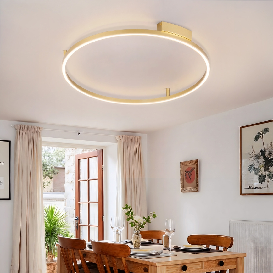 Brilagi - Ρυθμιζόμενο LED φωτιστικό οροφής PORTOFINO LED/60W/230V 3000-6000K Ø 80 cm χρυσό + τηλεχειριστήριο