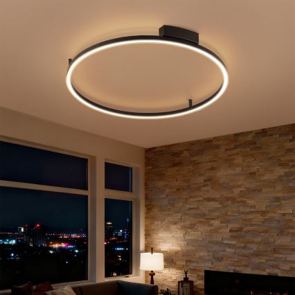Brilagi - LED ρυθμιζόμενο φωτιστικό οροφής PORTOFINO LED/60W/230V 3000-6000K διάμ. 80 εκ. μαύρο + τηλεχειριστήριο