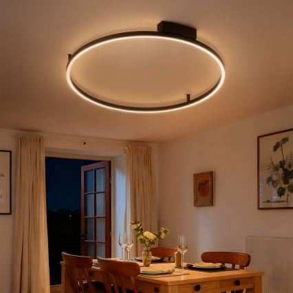 Brilagi - LED ρυθμιζόμενο φωτιστικό οροφής PORTOFINO LED/60W/230V 3000-6000K διάμ. 80 εκ. μαύρο + τηλεχειριστήριο