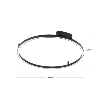 Brilagi - Ρυθμιζόμενο LED φωτιστικό οροφής PORTOFINO LED/60W/230V 3000–6000K διάμ. 80 εκ. μαύρο + τηλεχειριστήριο