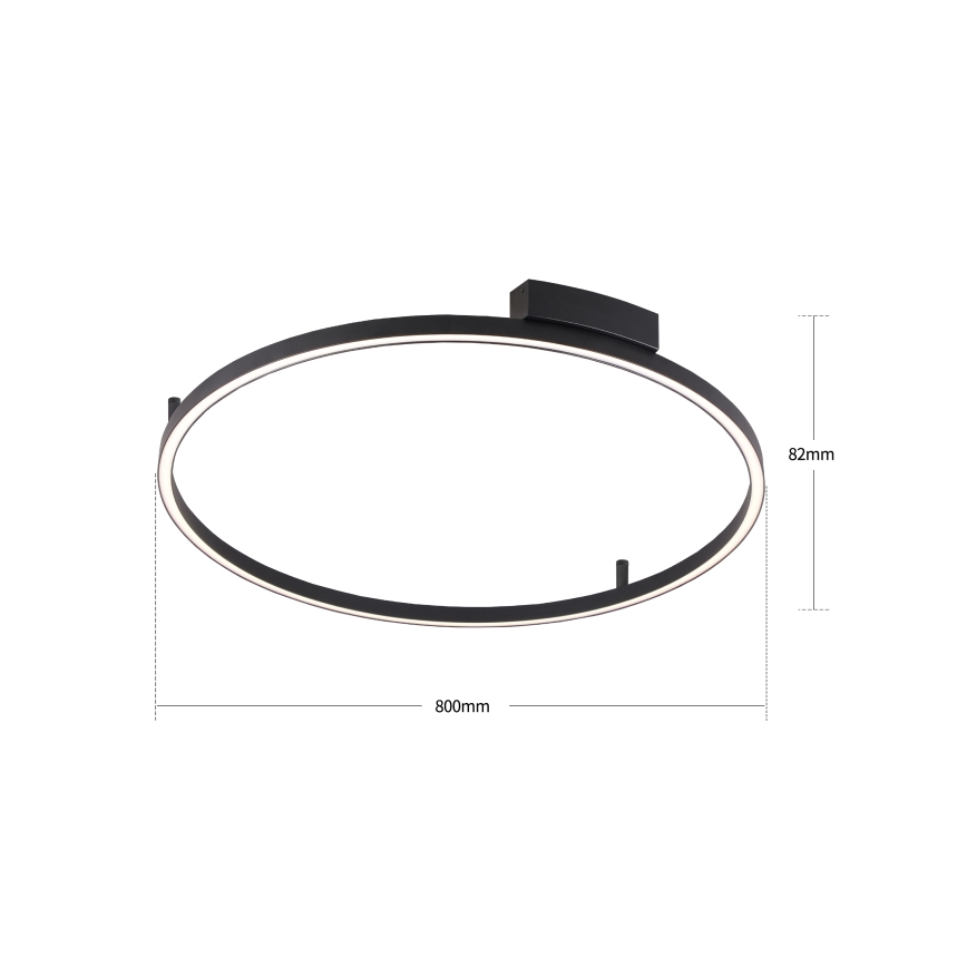 Brilagi - Ρυθμιζόμενο LED φωτιστικό οροφής PORTOFINO LED/60W/230V 3000–6000K διάμ. 80 εκ. μαύρο + τηλεχειριστήριο