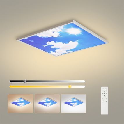 Brilagi - Ρυθμιζόμενο LED οροφής φωτιστικό SLIMFRAME LED/58W/230V 60x60 cm 3000-6000K ασημί/μπλε + τηλεχειριστήριο