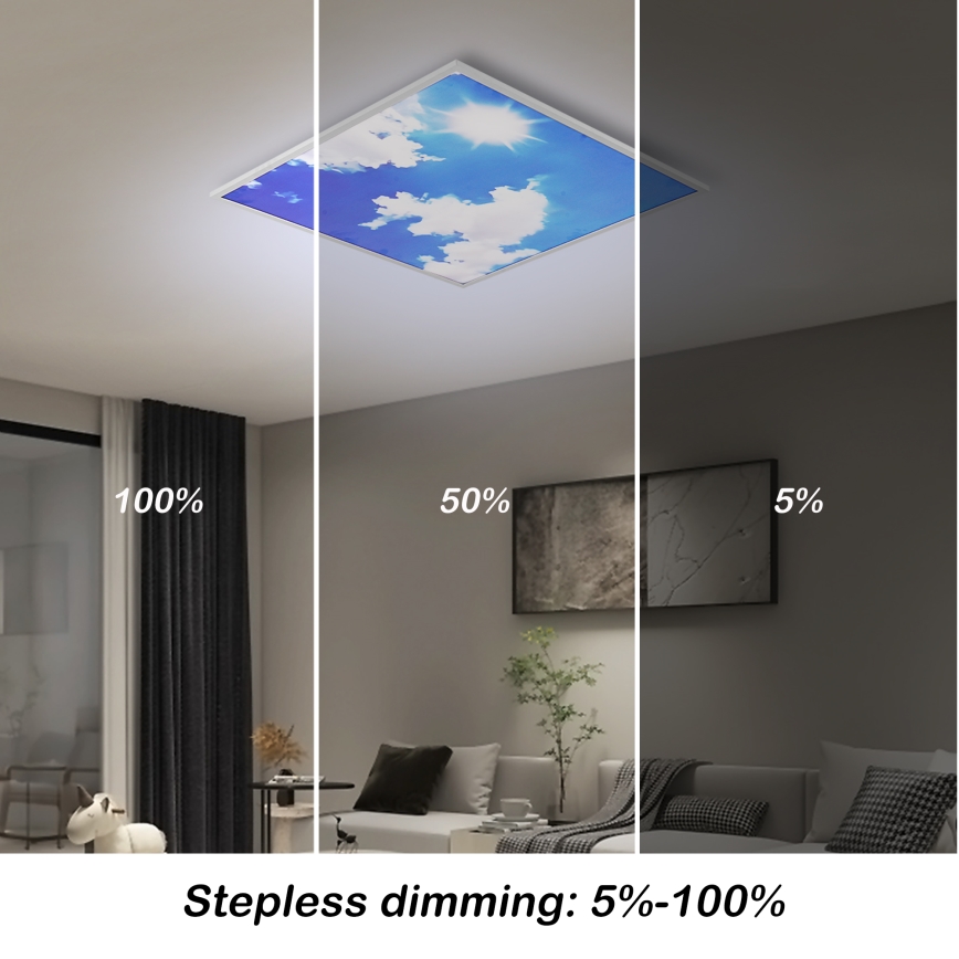 Brilagi - Ρυθμιζόμενο LED φωτιστικό οροφής SLIMFRAME SKY LED/58W/230V 60x60 cm 3000-6000K ασημί/μπλε + τηλεχειριστήριο
