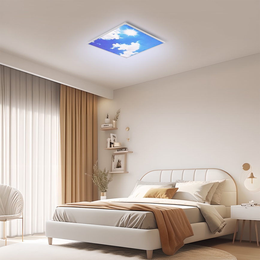 Brilagi - Ρυθμιζόμενο LED φωτιστικό οροφής SLIMFRAME SKY LED/58W/230V 60x60 cm 3000-6000K ασημί/μπλε + τηλεχειριστήριο