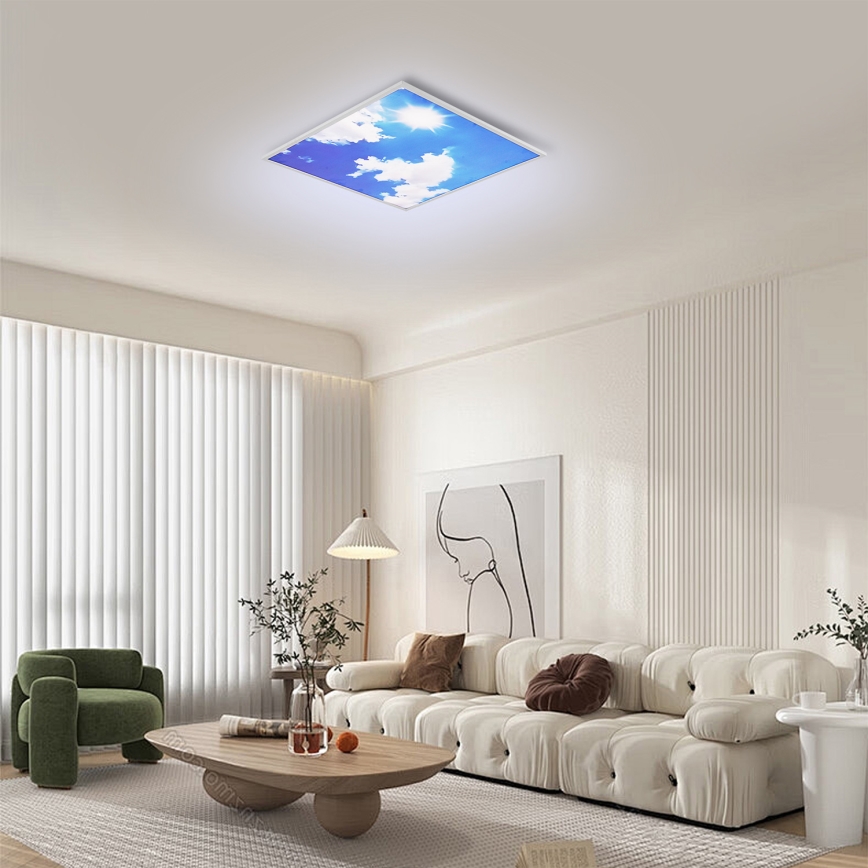 Brilagi - Ρυθμιζόμενο LED φωτιστικό οροφής SLIMFRAME SKY LED/58W/230V 60x60 cm 3000-6000K ασημί/μπλε + τηλεχειριστήριο