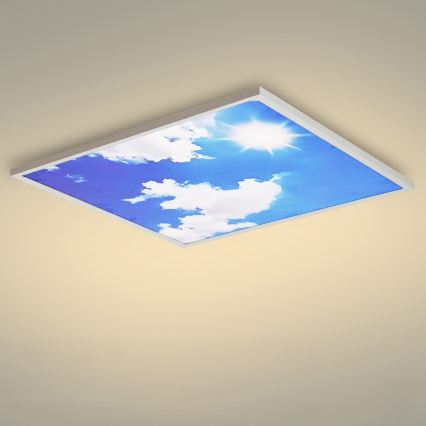 Brilagi - Ρυθμιζόμενο LED φωτιστικό οροφής SLIMFRAME SKY LED/58W/230V 60x60 cm 3000-6000K ασημί/μπλε + τηλεχειριστήριο
