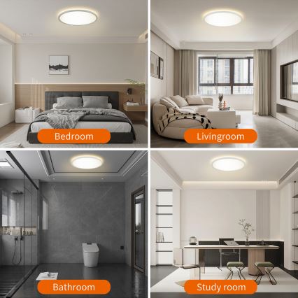 Brilagi - Ρυθμιζόμενο φωτιστικό οροφής ULTRA SLIM LED/18W/230V 2700-6500K διάμ. 30 cm λευκό + τηλεχειριστήριο