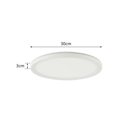 Brilagi - Ρυθμιζόμενο φωτιστικό οροφής ULTRA SLIM LED/18W/230V 2700-6500K διάμ. 30 cm λευκό + τηλεχειριστήριο