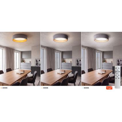 Brilagi - LED Ρυθμιζόμενο φωτιστικό οροφής VELVET SMARTIX STARS LED/24W/230V 3000-6000K διάμ. 45 cm γκρι/χρυσό Wi-Fi Tuya Beacon + τηλεχειριστήριο