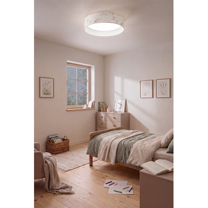 Brilagi - Ρυθμιζόμενο LED φωτιστικό οροφής VELVET SMARTIX STARS LED/24W/230V 3000-6000K Ø 45 cm λευκό/λουλούδια Wi-Fi Tuya Beacon + τηλεχειριστήριο