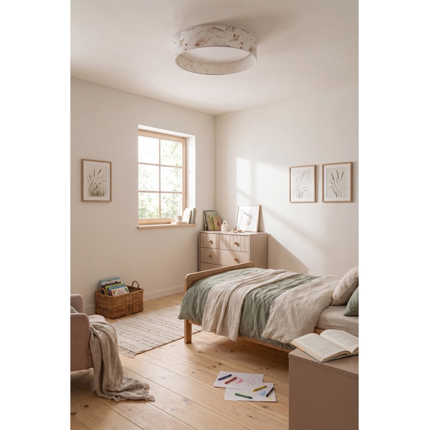 Brilagi - Ρυθμιζόμενο LED φωτιστικό οροφής VELVET SMARTIX STARS LED/24W/230V 3000-6000K Ø 45 cm λευκό/λουλούδια Wi-Fi Tuya Beacon + τηλεχειριστήριο