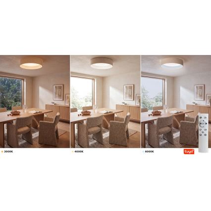 Brilagi - Ρυθμιζόμενο φωτιστικό οροφής LED VELVET SMARTIX STARS LED/36W/230V 3000–6000K Ø 55 εκ., σε απόχρωση εκρού, Wi‑Fi Tuya Beacon + τηλεχειριστήριο