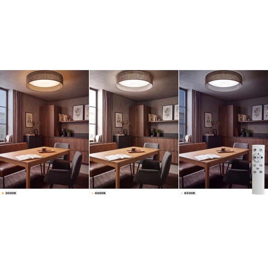 Brilagi - Ρυθμιζόμενο LED φωτιστικό οροφής VELVET SMART VARI LED/24W/230V 3000-6500K, διάμ. 45 cm, καφέ + τηλεχειριστήριο