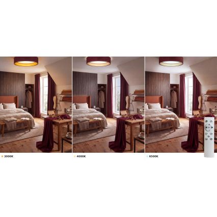Brilagi - LED ρυθμιζόμενο φωτιστικό οροφής VELVET SMART VARI LED/24W/230V 3000-6500K Ø 45 cm βυσσινί/χρυσό + τηλεχειριστήριο