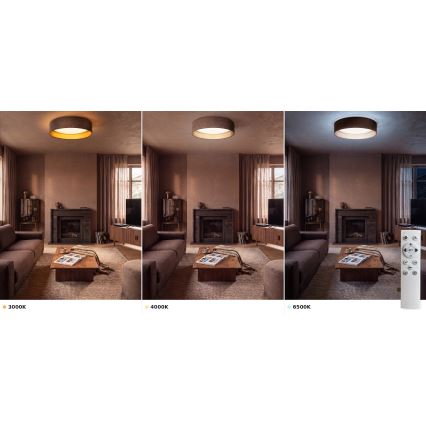 Brilagi - Ρυθμιζόμενο LED φωτιστικό οροφής VELVET SMART VARI LED/24W/230V 3000-6500K Ø 45 cm καφέ/χρυσό + τηλεχειριστήριο