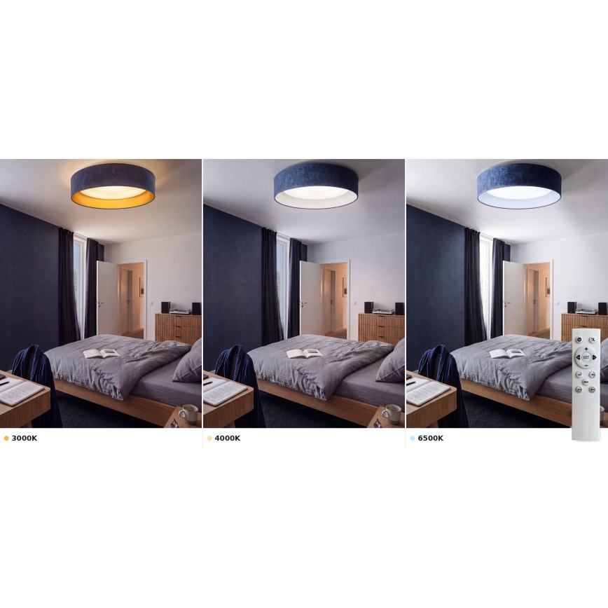 Brilagi - Ρυθμιζόμενο LED φωτιστικό οροφής VELVET SMART VARI LED/36W/230V 3000-6500K Ø 55 cm μπλε + τηλεχειριστήριο