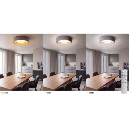 Brilagi - Ρυθμιζόμενο φωτιστικό οροφής LED VELVET SMART VARI LED/36W/230V 3000-6500K Ø 55 cm γκρι/χρυσό + τηλεχειριστήριο